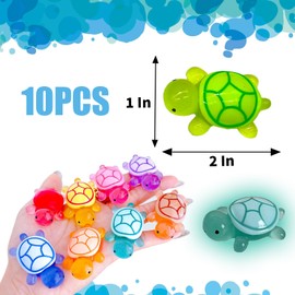 Hshenjhu Pack of 10 Mini Luminous Turtles Resin, Small Turtles Mini Resin Turtles, Christmas Gifts for Garden Decoration, DIY Micro Landscape Scenes, Landscaping & Home Decoration