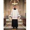 ANDHOM Catholic Premium Clergy Vestment White Midi Polyester Plain Box