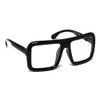 Black Thick Square Glasses Clear Lens Eyeglasses Frame Super Oversized