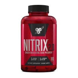 BSN NITRIX 2.0 - Nitric Oxide Precursors, 3g Creatine, 3g L Citrulline - Supports Workout Performance, Pumps, Muscle Recovery and Endurance - 180 Tablets (1049682)