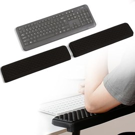 MEKASS L-Shaped Desk Elbow Pad for Desk, Memory Foam Elbow Support Padding with Non-Slip, 2-Piece Ergonomic Desk Edge Cushion, Wrist Comfort Support for Office Home (Black)