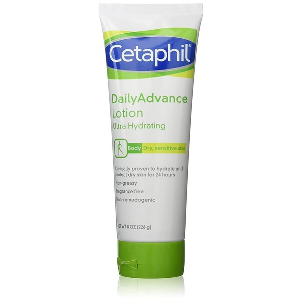 Cetaphil DailyAdvance Ultra Hydrating Lotion for Dry/Sensitive Skin, 8 Ounce (Pack of 2)