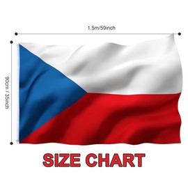 5x3ft Large Czech Flag Czech Olympic Flag for Olympic Games 2024 Football Sports Events Celebration Parade Bar Garden Outdoor Party Decorations