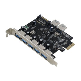 SEDNA - PCI Express USB 3.0 7 Port Adapter (Support Win 8 Uasp, Super Fast Speed), SATA Power Connector