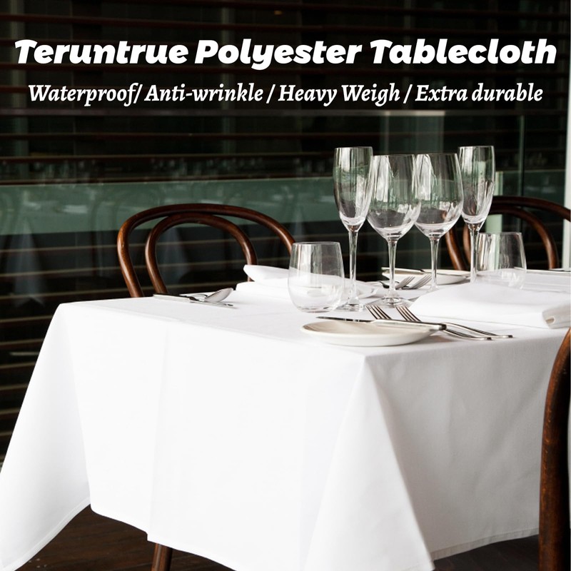 YciVhh 6 Pack White Table Cloth, White Table Cloth Party,