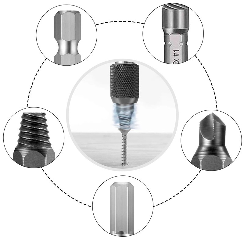 22PCS Damaged Screw Extractor, Screw Remover Tool Remove Tool Broken