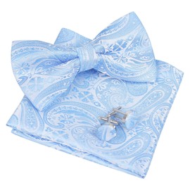 Alizeal - Pajarita ajustable preatada bicolor para hombre/niño, Boys Light Blue, Talla única