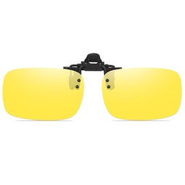 Uacllcau Clip-on Sunglasses, Polarized UV Protection, Flip-up Type, Prescription Sunglasses, Ultra Lightweight, Men's, Women's, Sports, Driving, yellow
