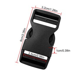 LICQIC Plastic Side Release Buckles, 20 mm/25 mm/32 mm/38 mm/50 mm Plastic Buckle Clips for Backpack Repairing, Luggage Fastening Strap