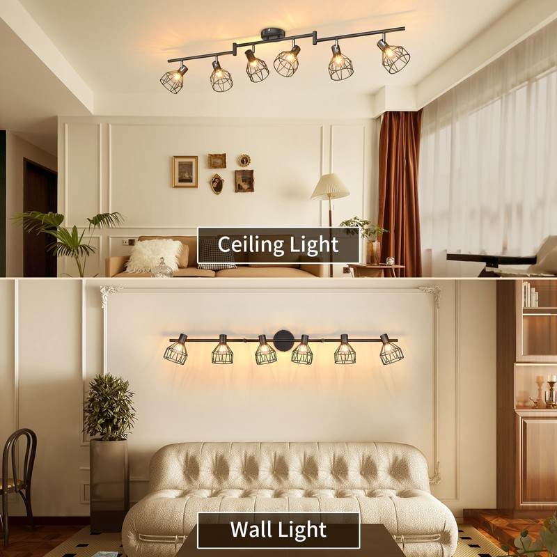 GORDNWE 6-Light Track Kits, Adjustable Track Fixtures - E12 Metal
