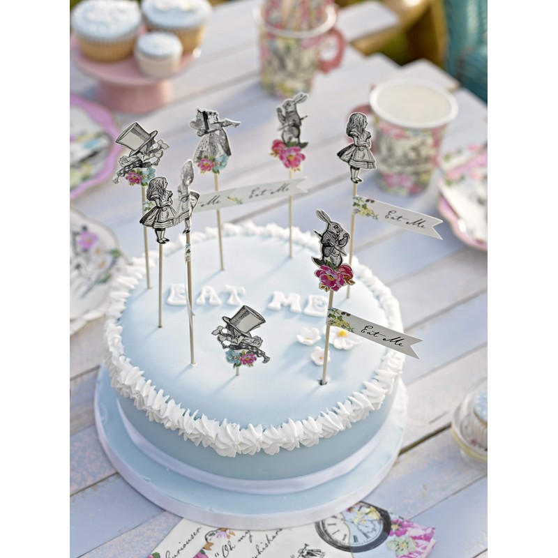 Talking Tables Lot de 12 Pics Alimentaires, Alice Au Pays