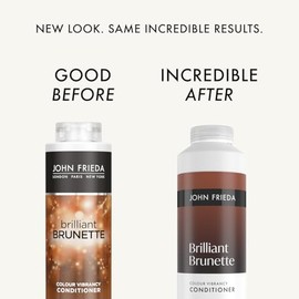 John Frieda Brilliant Brunette Colour Vibrancy Conditioner 500ml. Brunette Conditioner for Brown Hair, Colour Treated Hair and Glossy Vibrancy