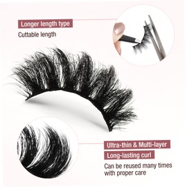 Baluue Sets Natural False Eyelashes Pack Fluffy Full Length Eyelash Extensions Comfortable Lightweight Easy to Apply for Women Girls Pairs