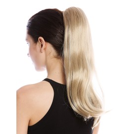 WIG ME UP - TZB-26A-V-24 Ponytail Hairpiece Extensions Claw Grip Clamp long smooth slightly waved light ash blond 17inch