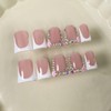 Handmade Press on Nails Short Duck White French Tip Thick