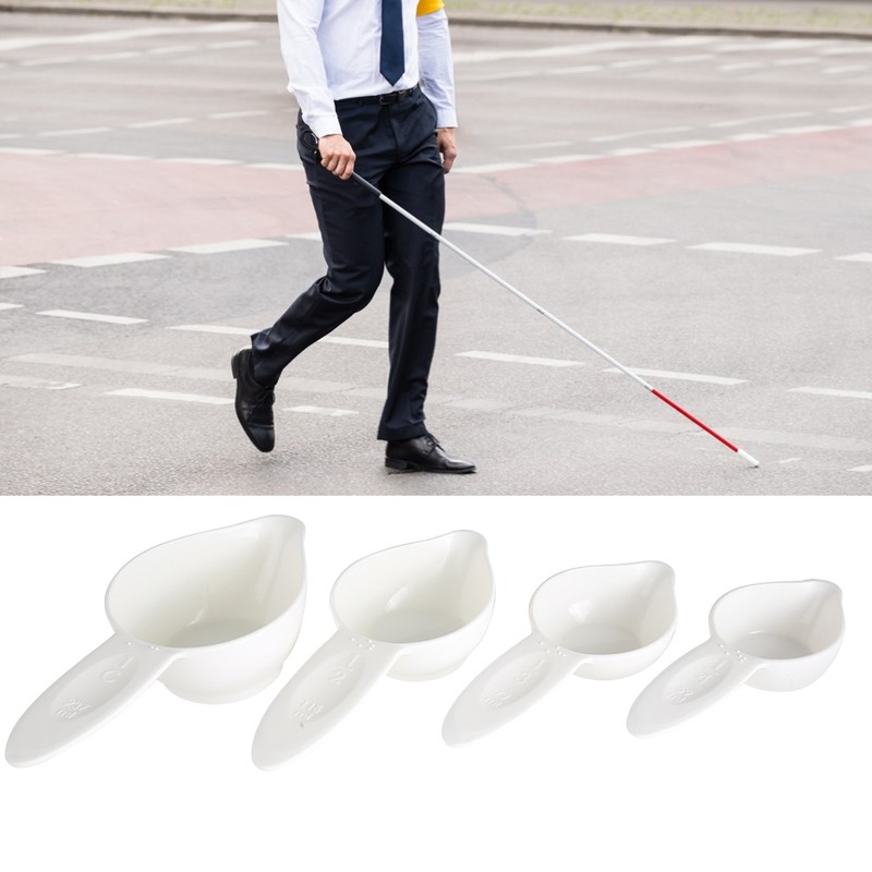 4Pcs/Set Portable Braille Measuring Spoon Cup Kitchen Cooking Baking Tool