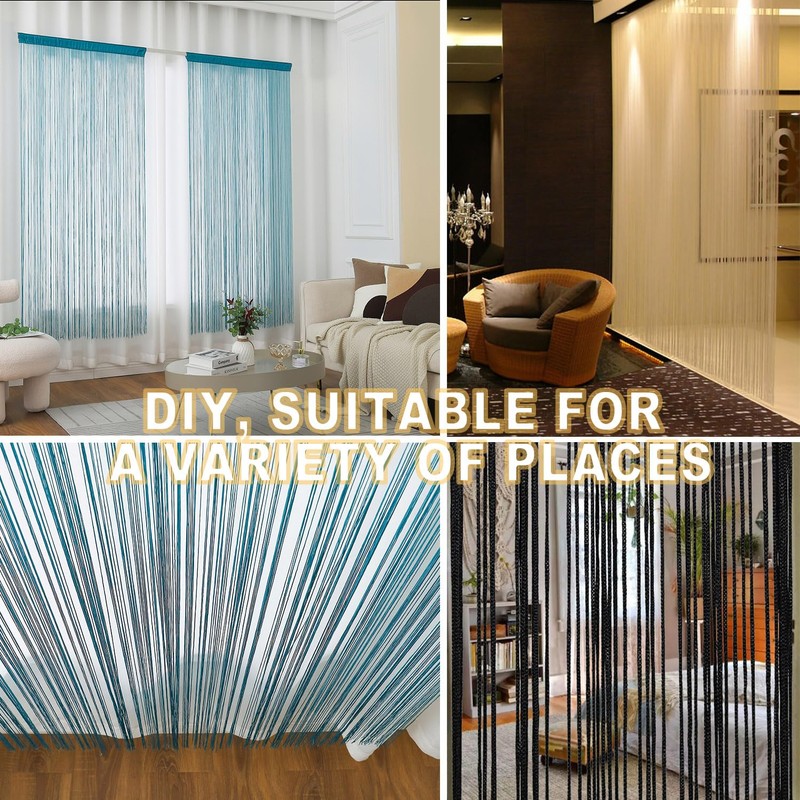 YIIBAII Cortinas de cuerda para puerta, cortinas con flecos para