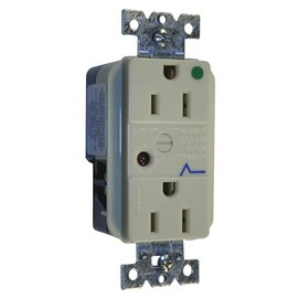 Hubbell HBL8262ISA Spike Shield Circuit Guard Hospital Grade Surge Suppression Duplex Receptacle with Light and Alarm, 125V AC, 60Hz, 15A, 2 Pole, 3 Wire, Ivory