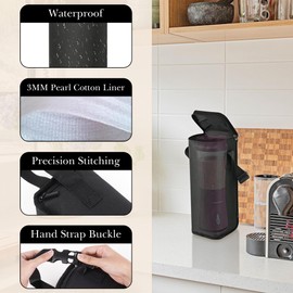 Linkidea Blender Storage Bag, Adjustable Smoothie Blender Carrying Bag with Hand Strap, Portable Small Blender Container Compatible with Hamilton Beach (Black)