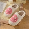 Pantuflas de cara sonriente para mujer, pantuflas de felpa suave,