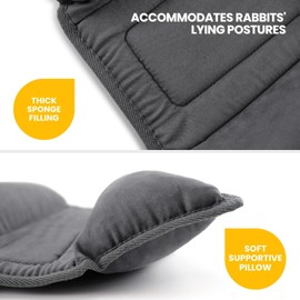Tierecare Rabbit Bed, Washable Bunny Pillow, Reversible Lounger Pad, Soft Small Animal Bedding, Stress Relief Pet Mat for Kittens, Guinea Pigs, Puppies