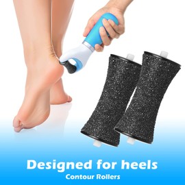 Jorest 10Pcs Replacement Rollers Compatible with Scholl Velvet Smooth, 2 Shapes & 3 Types of Roughness Foot File Refill Rollers for Electric Foot File, Pedicure Hard Skin Remover