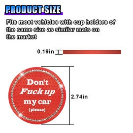 4PCS Bling Car Cup Coasters, 2.74 Inch Crystal Rhinestone Drink Car Cup Mat, Anti Slip & Shockproof Car Cup Holder Insert Coaster, Universal Vehicle Interior Accessories for Women Girls (Red)