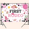Cowboy 1st Birthday Backdrop Banner Decorations for Girls Western Cowgirl