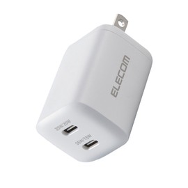 Elecom EC-AC9335WH 35W Type-C 2 Port USB PD Charger Swing Plug PPS Compatible, White