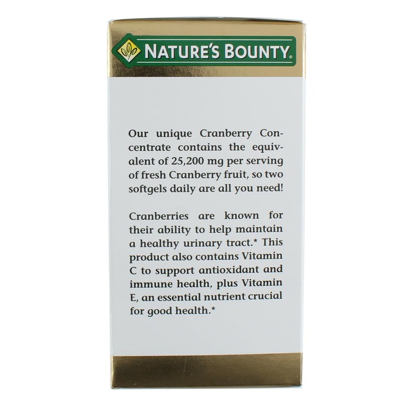 Nature's Bounty Cranberry Dietary Supplement 60 Soft Gels (Pack of