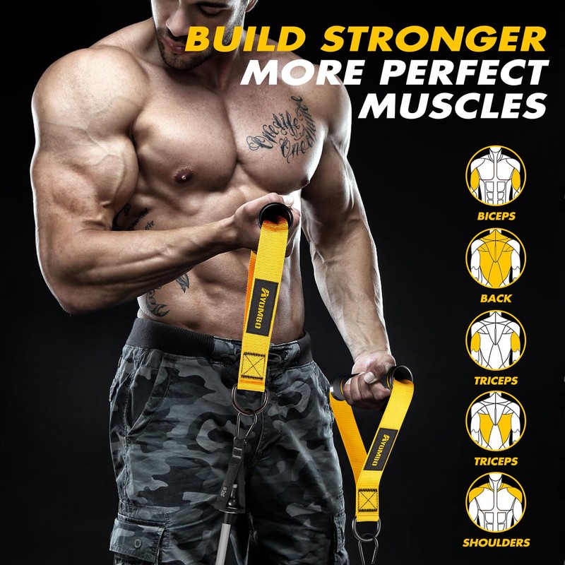 Gym Exercise Handles, Heavy Duty Exercise Handles - Grip Attachments