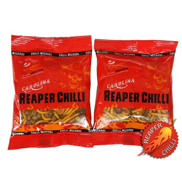 Carolina Reaper Chilli Bombay Mix 2x80g - Insane Super Hot Snack (2 Pack)