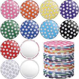 Briwooody 20 Pcs Volleyball Compact Mirrors Bulk Stuff for Team Colorful Pocket Makeup Mirror 2.76 in Portable Volleyball Team Girl Player Accessories Party Favors Supplies