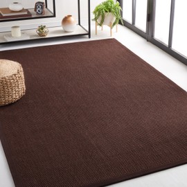 SAFAVIEH Natural Fiber Collection Accent Rug - 4' x 6', Chocolate & Dark Brown, Border Sisal Design, Easy Care, Ideal for High Traffic Areas in Entryway, Living Room, Bedroom (NF133D)
