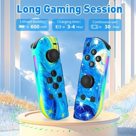Switch Controller Compatible with Switch/OLED/Lite, Switch Joypad Replacement Controller with RGB, Left and Right Wireless Switch Handheld Controller (Sunflowers)