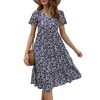 Berydress Women Tiered Sundresses Short Sleeve V-Neck Cotton Floral Boho