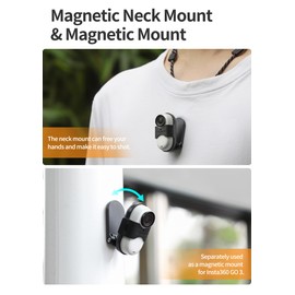 Magnetic Neck Mount Bracket for Insta360 Go 3,Chest Magnetic POV Neck Stand Holder with Neck Lanyard Strap for Insta360 Go 3 Action Camera