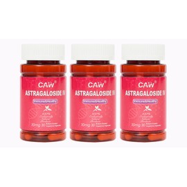 CAW Max Absorption Astragaloside IV 98% 50mg 90capsules | Immune Support | Anti-Aging Supplement | 50mg 30 Enteric-Coated Vegetarian Capsules 3 Bottles