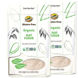 GF Harvest Gluten Free Organic Whole Grain Oat Flour, 32 Ounce Bag, Pack of 2