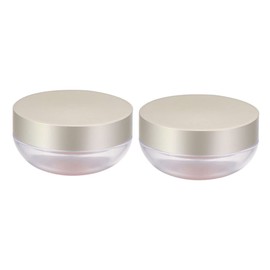 Mikinona 2pcs Portable Refillable Loose Powder Container Makeup Compact Case with Elasticated Net Sifter for Travel DIY Cosmetics Storage and Versatile Use