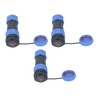 3 Pcs SP21 Aviation Connector 2 Pin IP68 Waterproof Rear