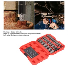 27Pcs Screw Extractor Set, Hex Head Multi Spline Screw Remover Set for Broken Rusty Screw, Left Hand Drill Bit Set Easy Out Bolt Extractor Set for Remove Stripped Screws