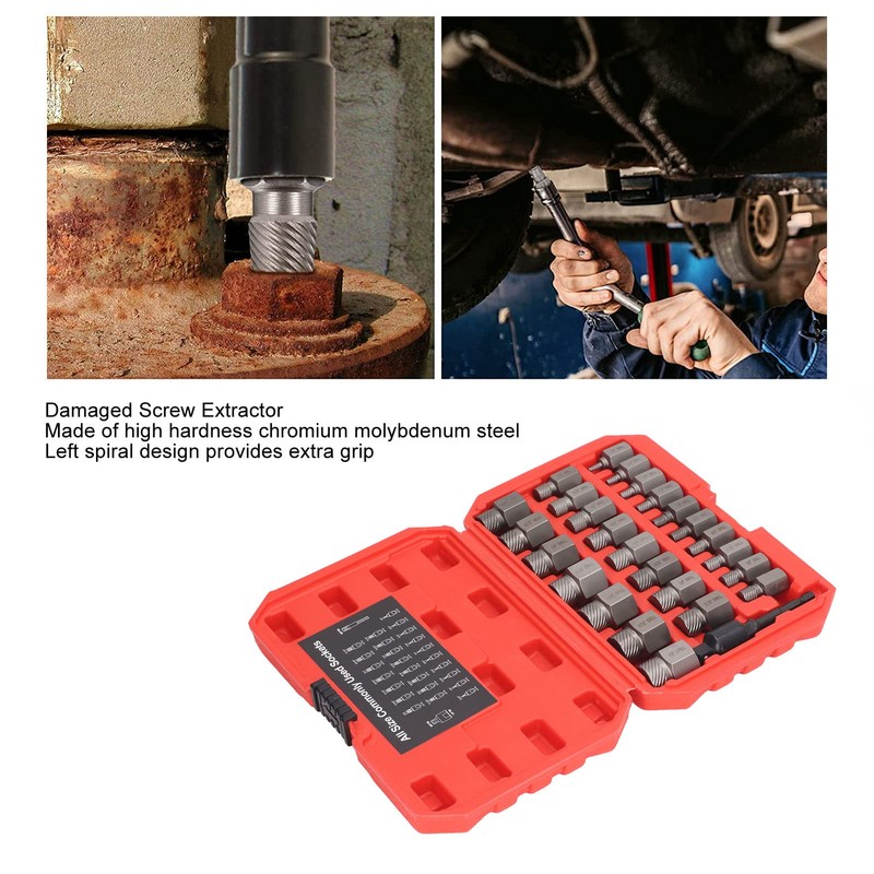 27Pcs Screw Extractor Set, Hex Head Multi Spline Screw Remover