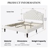 SHA CERLIN Queen Size Bed Frame with Adjustable Headboard/Velvet Upholstered/Diamond