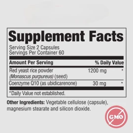 Pureformulas Arroz De Levadura Roja 1200mg Con Coq10 120 Cap