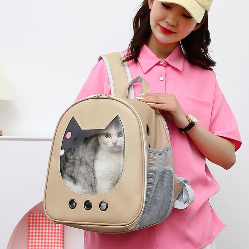 Pet Carrying Backpack Breathable Waterproof Scratch Resistant Large Window Portable
