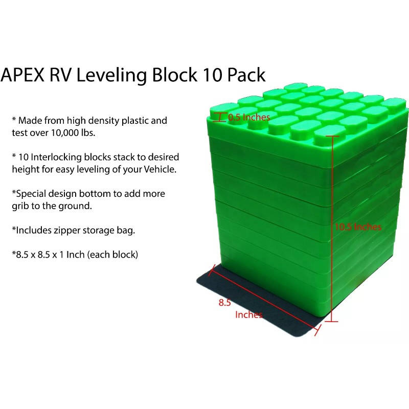 APEX RV Heavy Duty Interlocking & Modular Leveling Blocks 10