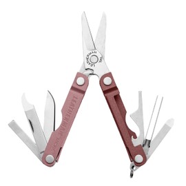 Leatherman Micra Stainless Steel Multi Tool for Keychain, Spring Scissors and 9 Other Everyday Tools, Heathered Blush