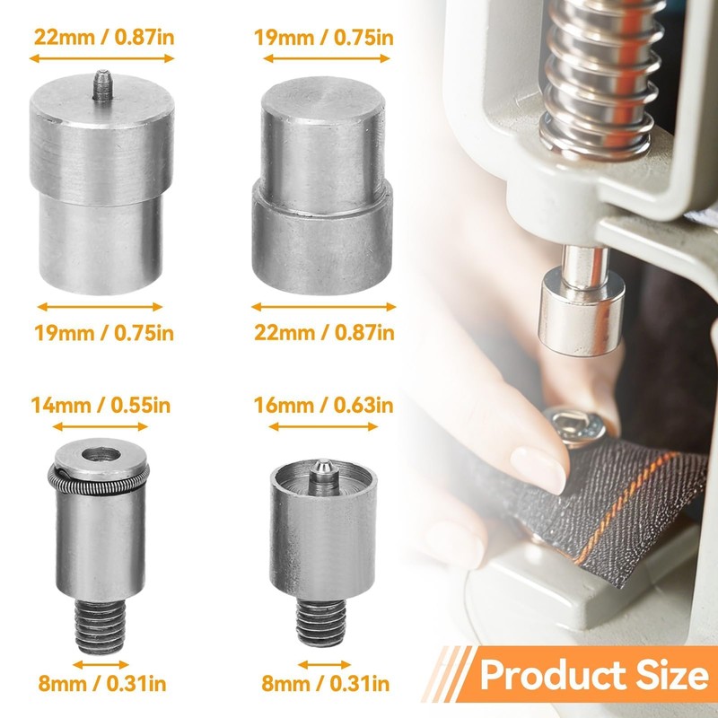Snap Button Dies Set, 4 Pcs Snap Fastener Heavy Duty