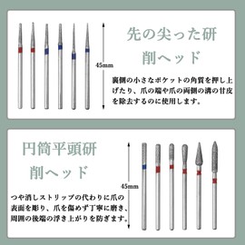 Bestgle Nail Bit, 0.09 inch (2.35 mm) for Nail Machine, Grinding Bit, Grinding Nail Het, Polishing Bit, Nail Polishing, Nail Care, Cuticle Treatment, Polishing Bit, Diamond Bit, 30 Cuticle Clean Nail